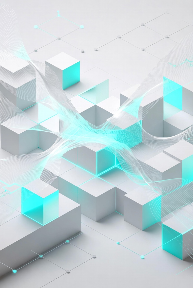 Abstract Monolithic AI System Illustration